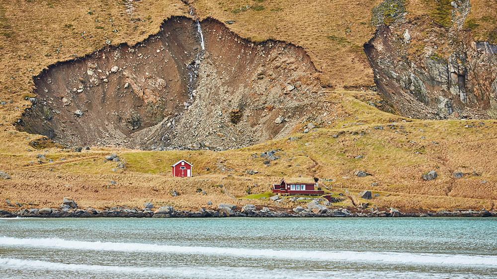 A house near a landlside