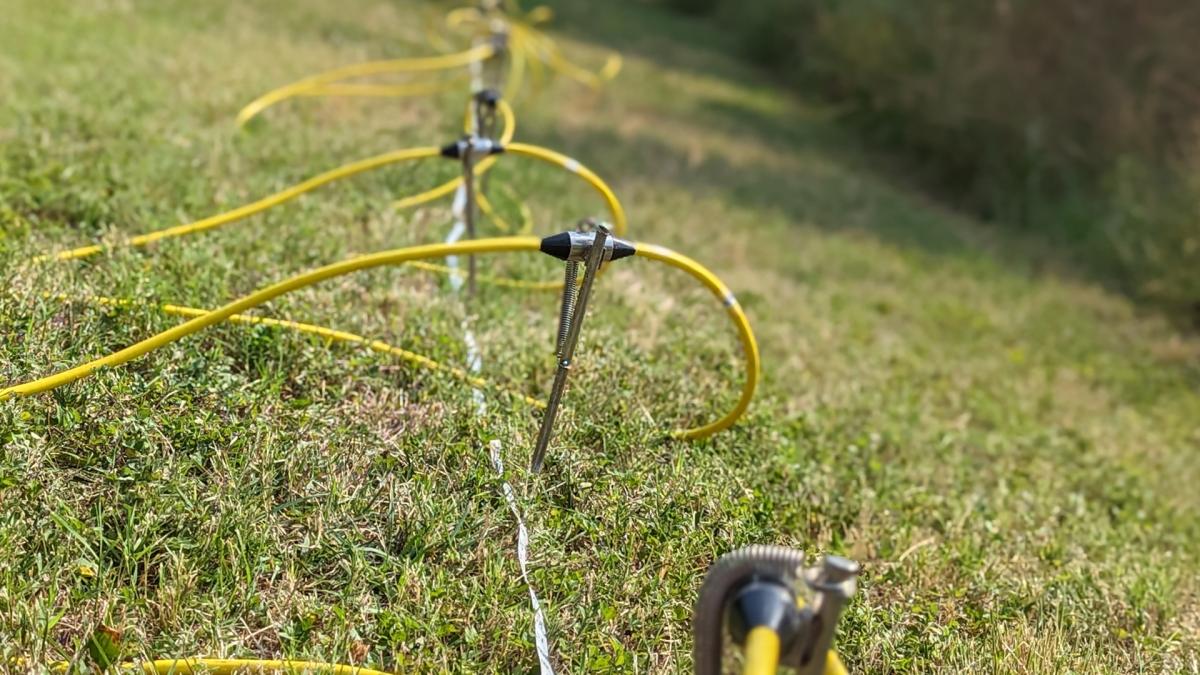 A line of electrical resistivity electrode cable