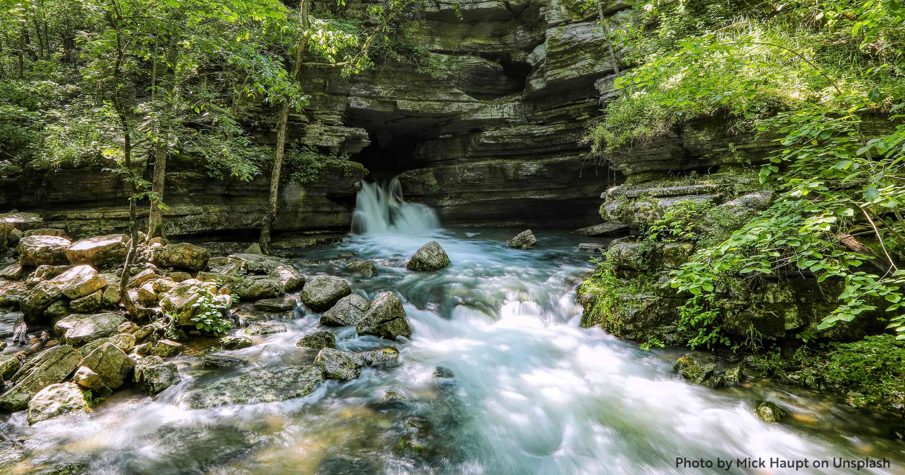 Water discharging into a river