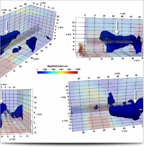 3D iso-resistivity volumes around the Sivas railway tunnel