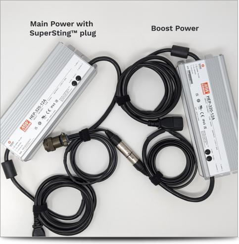 The AGI Power Supplies connected to each other
