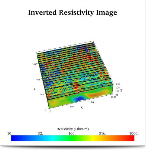 21 Combined lines 3D Resistivity Inversion Results