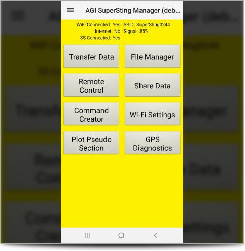 The SuperSting Manager App Main Screen on Android Phone