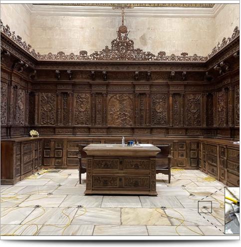 murcia cathedral tower sacristy electrodes on protected floor
